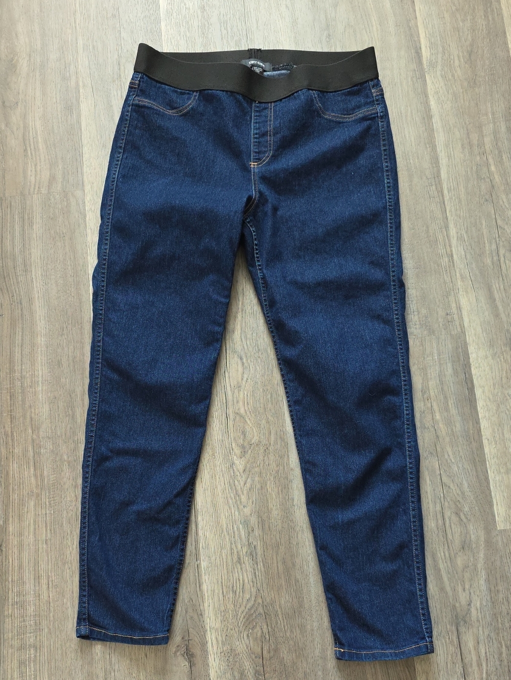 Karen Kane Dark Blue Stretch Jeggings with Black Elastic Waist